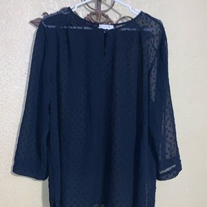 Van Heusen Navy shear 3/4” sleeve top size xxl